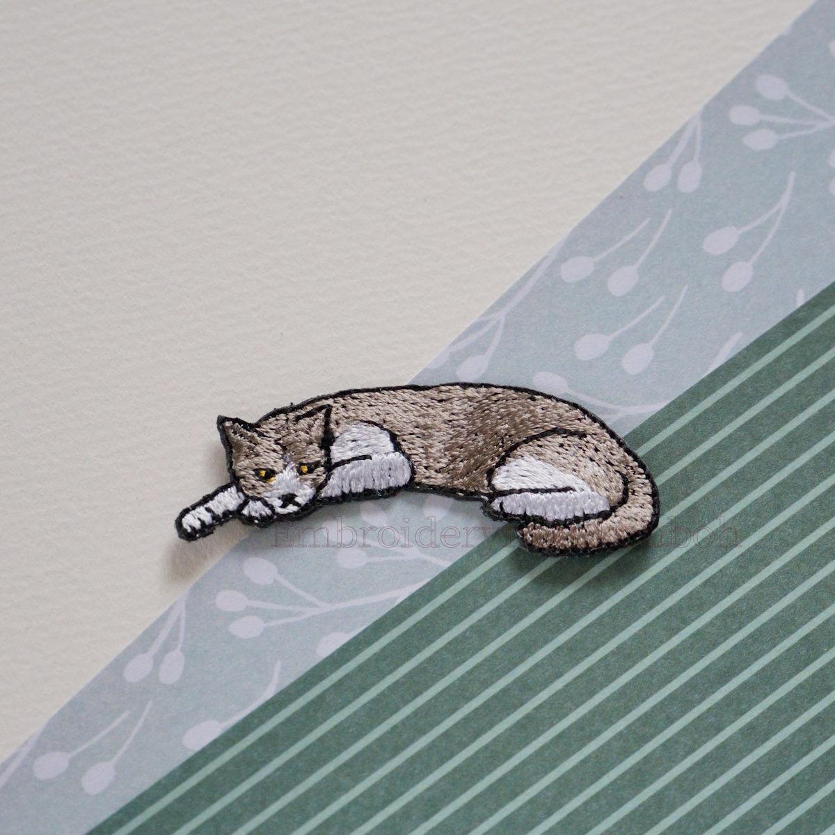 陽だまりのハチワレ　猫　はちわれ　刺繍　ワッペン　刺繍ワッペン | 13枚目