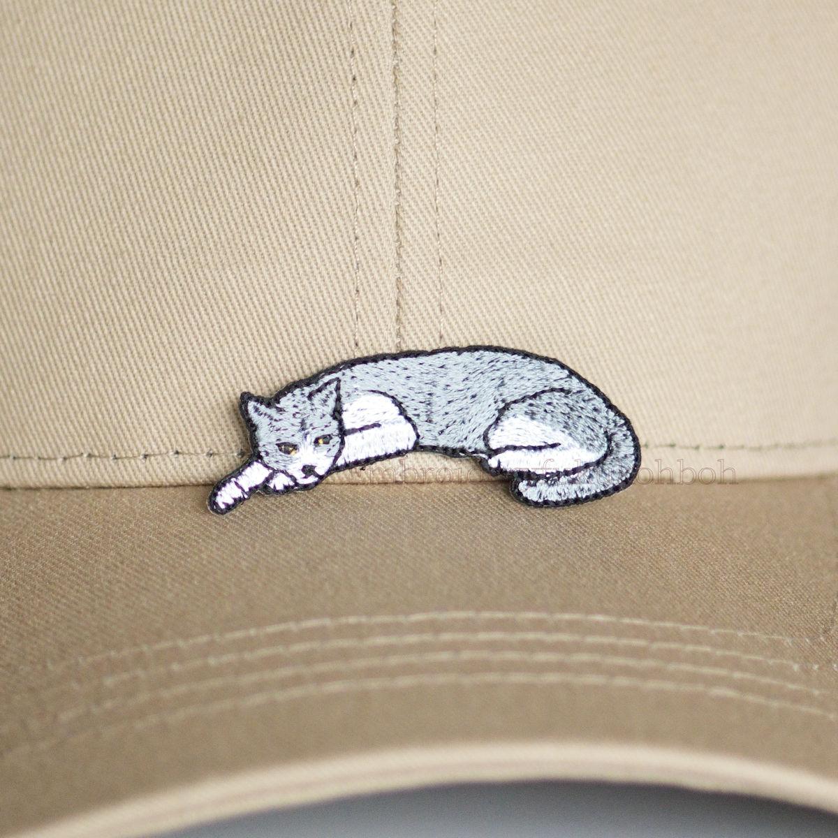 陽だまりのハチワレ　猫　はちわれ　刺繍　ワッペン　刺繍ワッペン | 4枚目