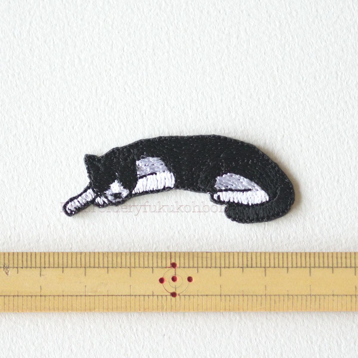 陽だまりのハチワレ　猫　はちわれ　刺繍　ワッペン　刺繍ワッペン | 7枚目