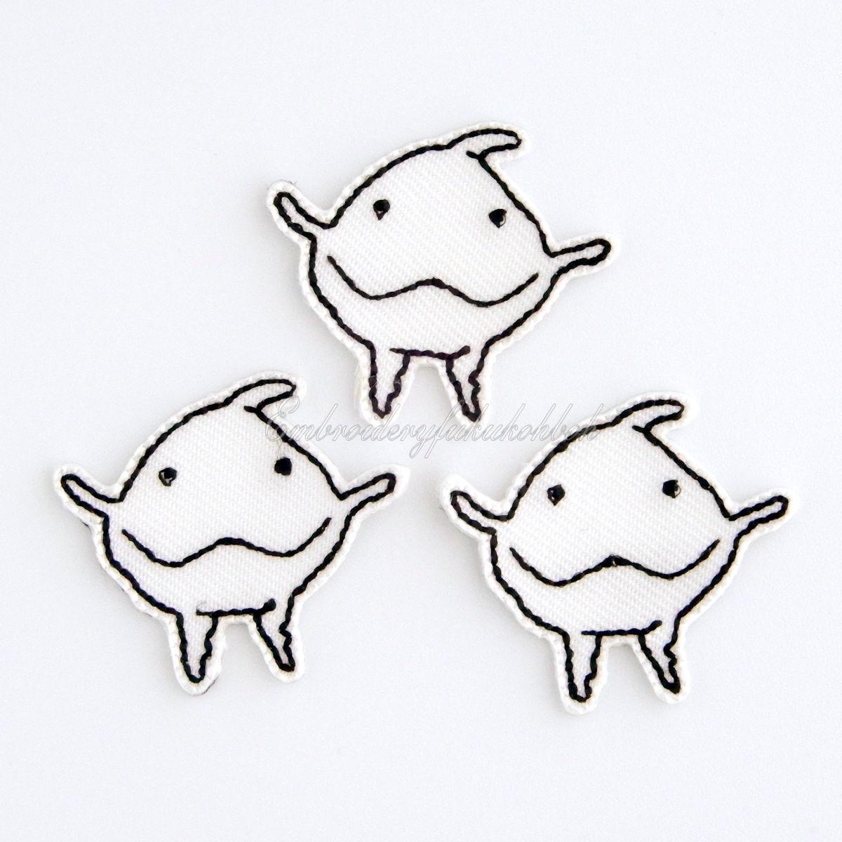 スネイルフィッシュ3匹セット シンカイクサウオ　刺繍ワッペン　深海魚1枚目の画像