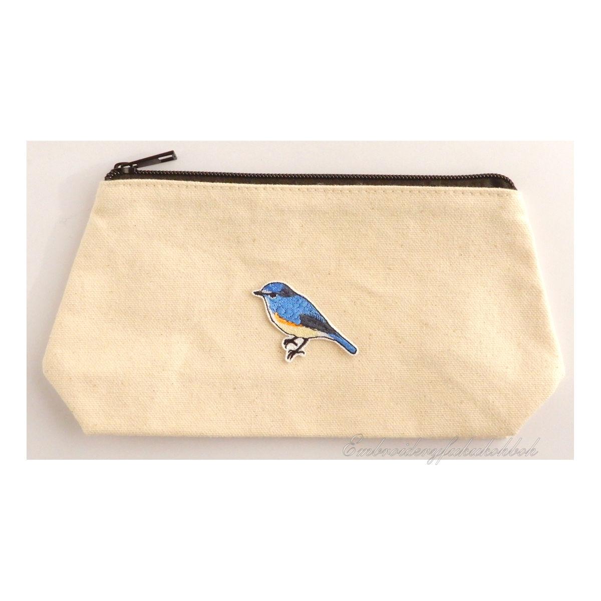 ルリビタキ　刺繍ワッペン　瑠璃鶲　小鳥　野鳥　オス | 8枚目