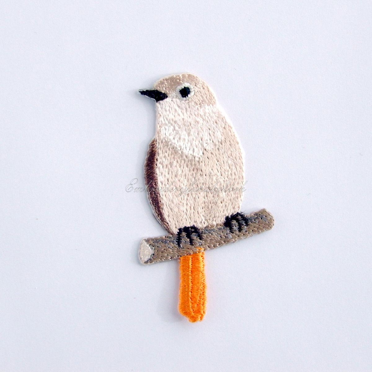 ジョウビタキ　メス　刺繍ワッペン　尉鶲　常鶲　小鳥　渡り鳥　ジョビコ1枚目の画像
