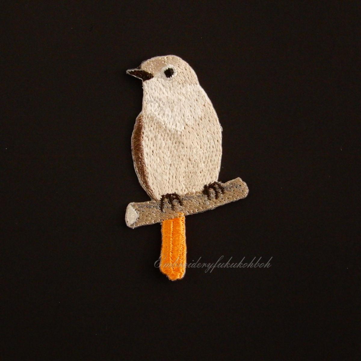 ジョウビタキ　メス　刺繍ワッペン　尉鶲　常鶲　小鳥　渡り鳥　ジョビコ | 3枚目